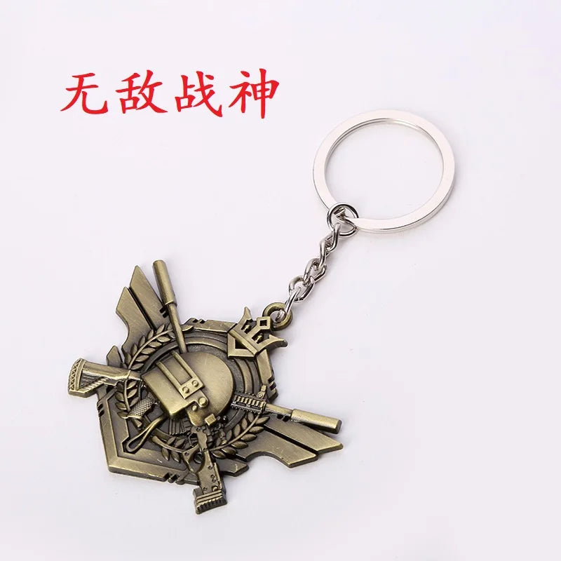 Online Game PUBG Badge Keychain Pendant Cosplay Cyber-Game Playerunknown's Battlegrounds Medal Alloy Key Ring for Game Lovers