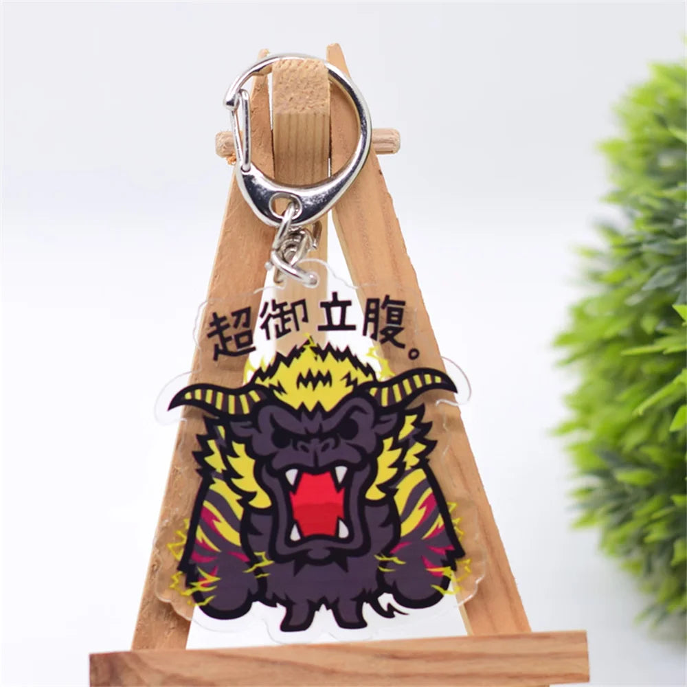 6cm Game Monster Hunter Acrylic keychain 6cm student bag bag small pendant small gift decoration