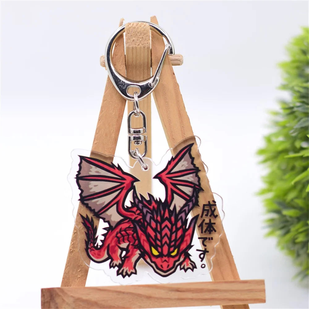 6cm Game Monster Hunter Acrylic keychain 6cm student bag bag small pendant small gift decoration