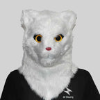 Movable Mouth Cat Mask – Realistic Full Head Cat Cosplay Mask