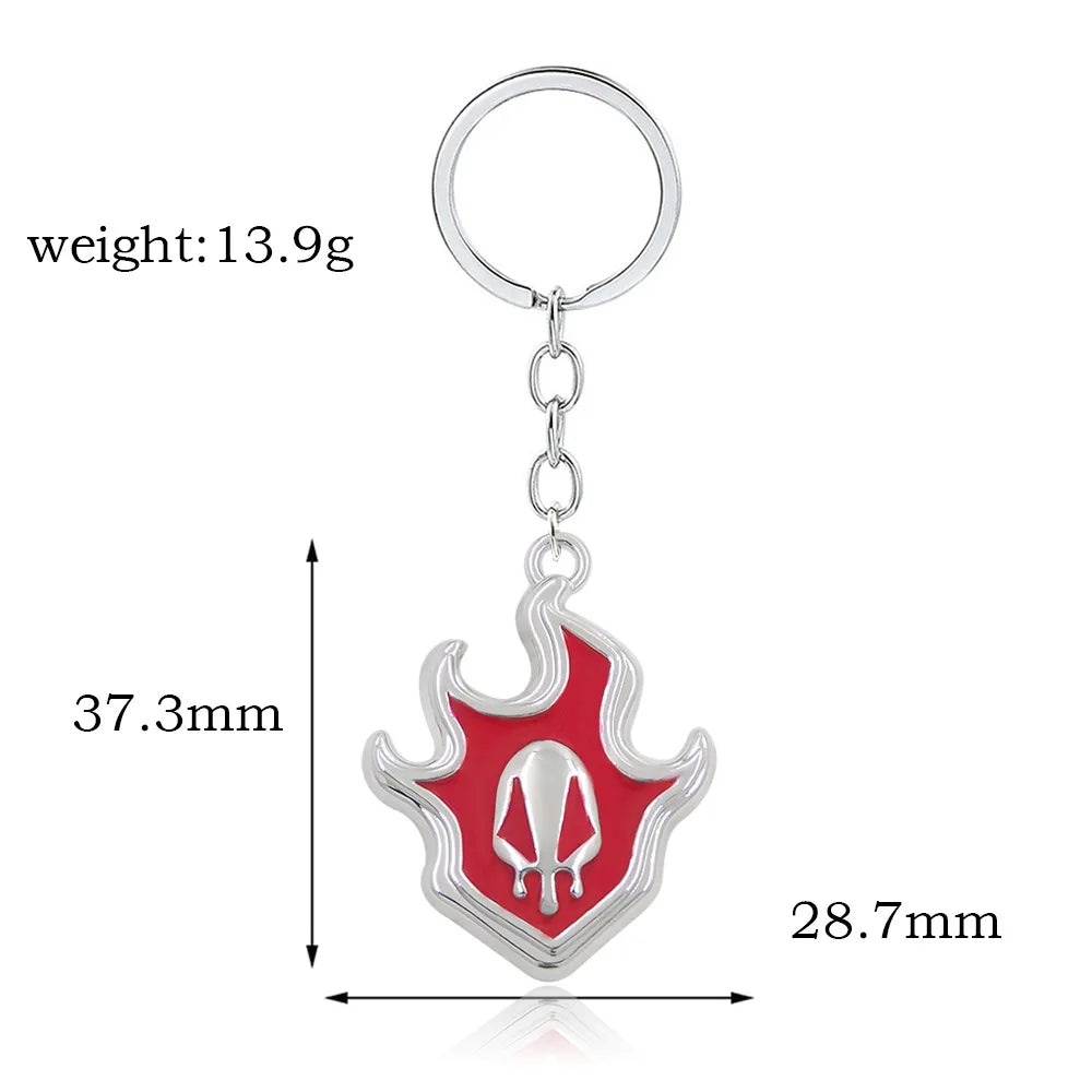 Anime Bleach Keychain Kurosaki Mask Sword Metal necklace Pandent Keyring for Women Men Car Jewelry Fan Cosplay Prop