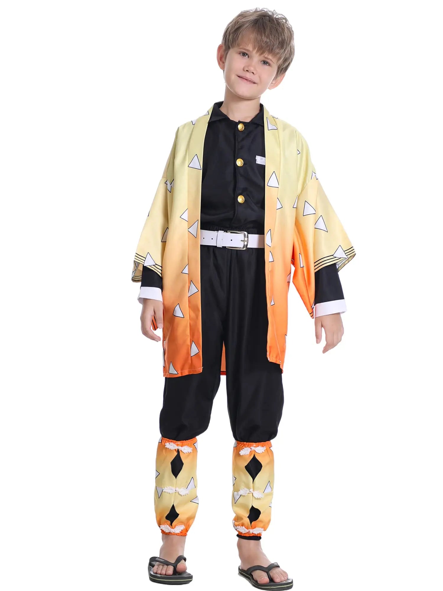 Zenitsu Cosplay Costume: Demon Slayer Kimono Wig Set