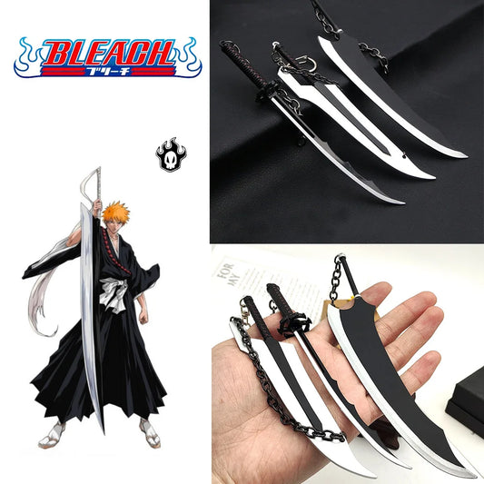 Bleach Millennium Bloody Battle Keychain Kurosaki Ichigo Sword Key Chain Keychains Anime Accessories llaveros