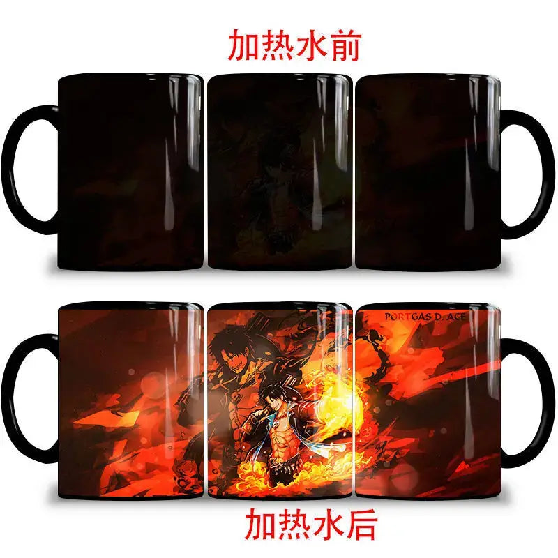 One Piece Color Changing Mug: Nika Luffy & Ace Magic Cup