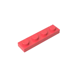 Gobricks GDS-504 Plate 1 x 4 | Compatible Building Block Pieces