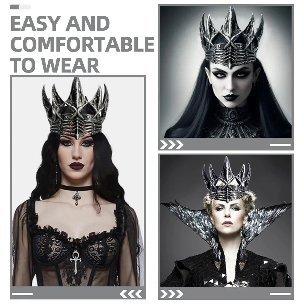 Gothic Party Retro Crow Crowns for Women and Men: , Queen, King, Party Retro Crow Crown, Witch Hair, Headpiece, Headwear,