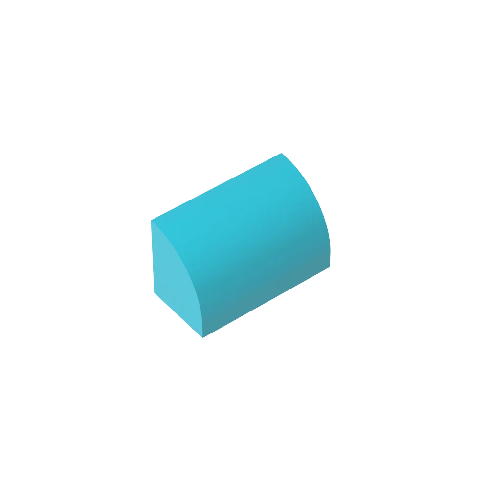 Gobricks GDS-M063 Curved Brick 1 x 2 x 1 No Studs | Compatible Building Block