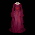 Medieval Gothic Style Retro Cosplay Clothing Long Sleeved Dress Women's Party Dress Mardi Gras Stage Performance Costumes - White / S / United States