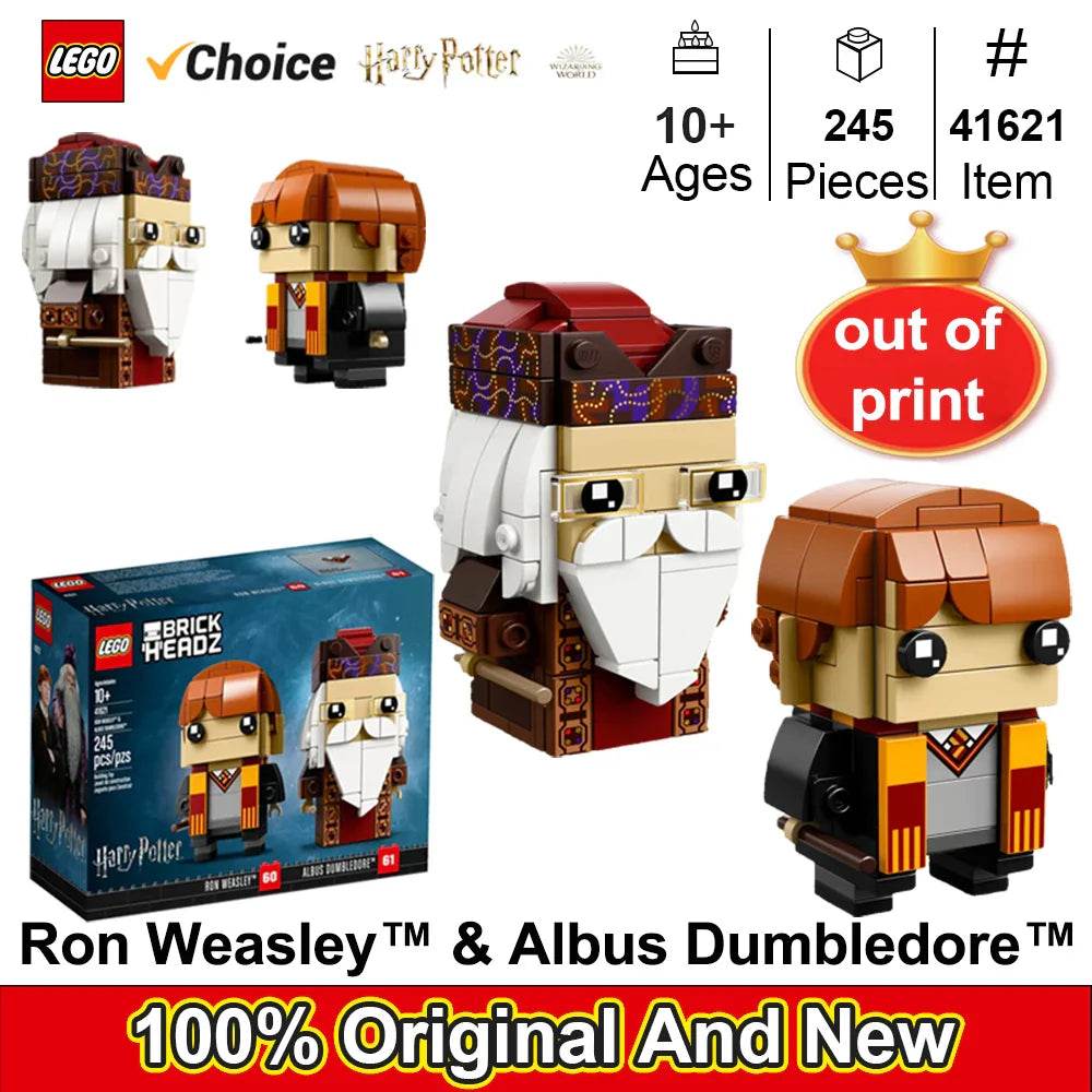 LEGO 41621 Limited Edition BrickHeadz Ron Weasley & Albus Dumbledore Building Kit 245 PCS 10+ years old - 41621