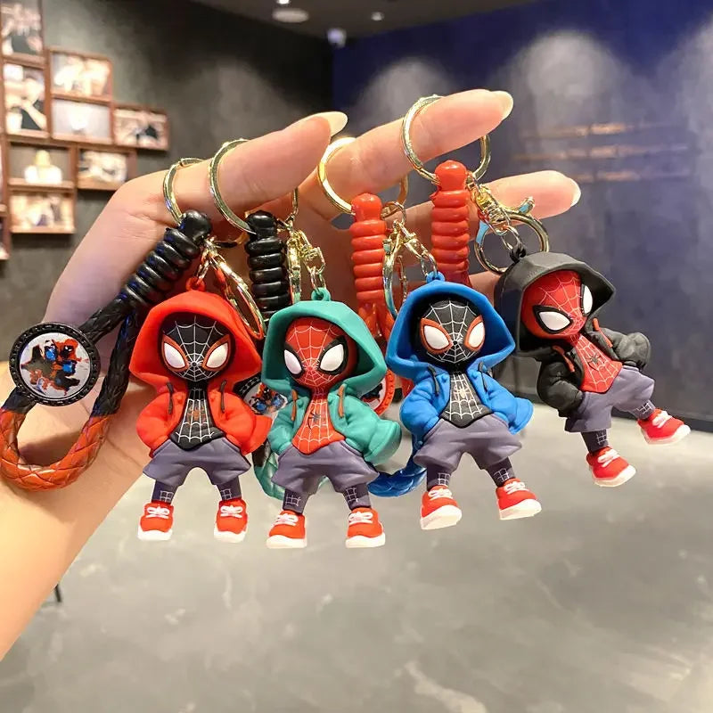 Creative Classic Avengers Marvel Superhero Iron Man Thor Casual Sweater Spider-Man Car Charm Bag Keychain Couple Pendant Gift