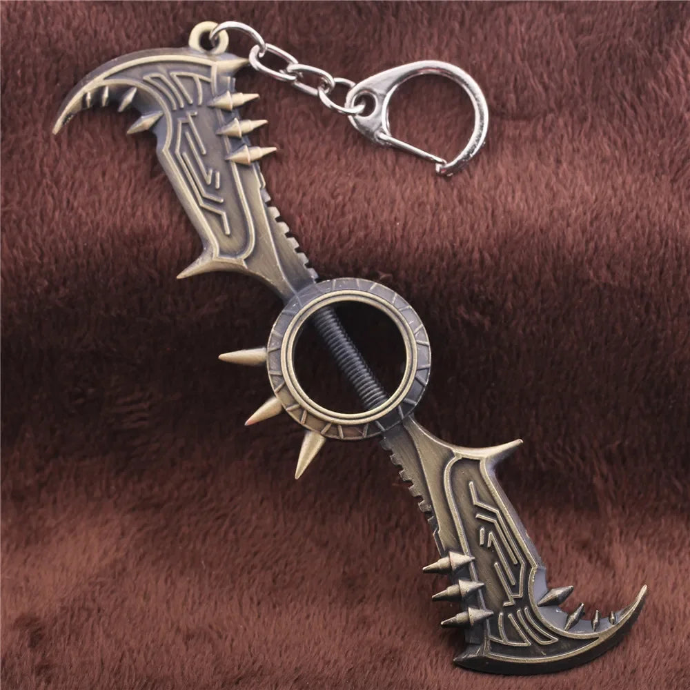 12cm League of Legendes the Glorious Executioner Draven Keychain for Men Metal Model Key Ring Key Holder Fans Bag Car Jewelry