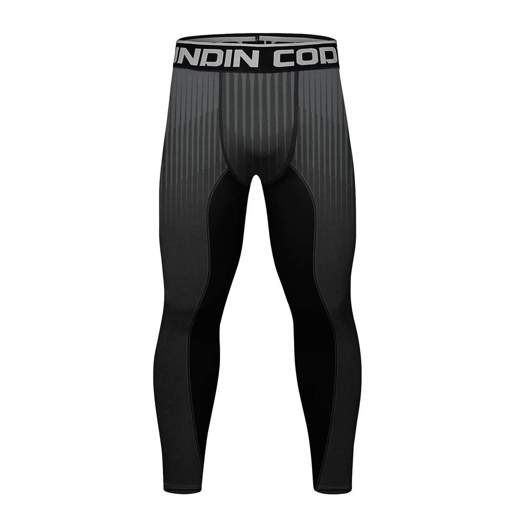 Men's Compression Running Tights - Stripes / Medium