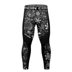 Men's Compression Running Tights - Paisley / Medium