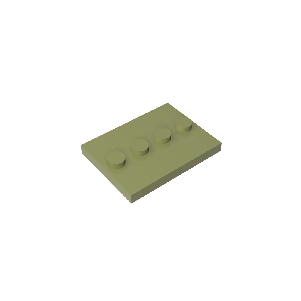 Gobricks GDS-980 Tile, Modified 3 x 4 with 4 Studs in Center | Compatible Building Block for DIY and MOC