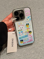 Creative Tamagotchi Cute Girl Silver Frame Phone Case For iPhone