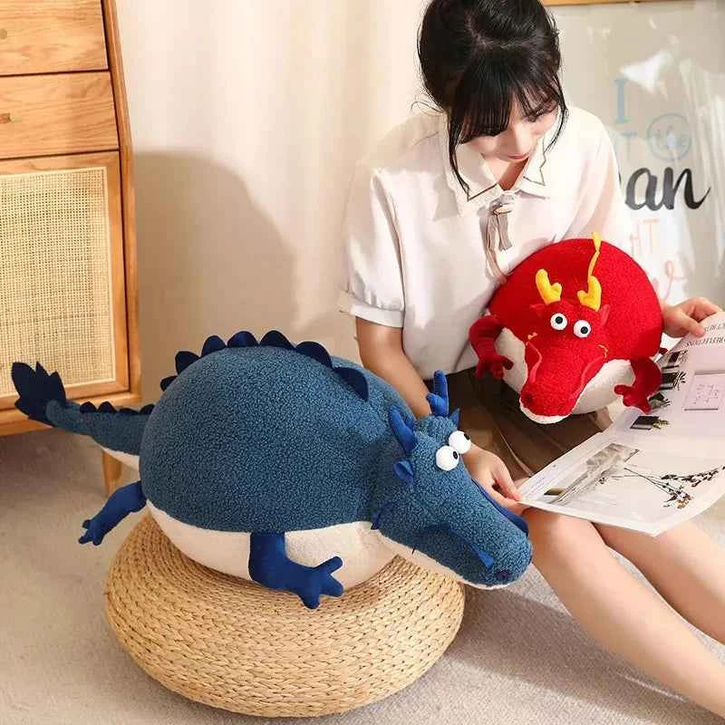 Giant Chubby Dragon Plush Toy – Cute Round Dragon Pillow Stuffed Animal