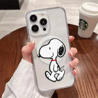 Snoopy Dog Cute Cartoon Anime With Magsafe Case For iPhone 16 15 14 13 12 11 Pro Max Magnetic Compatible Hard Shell Cover