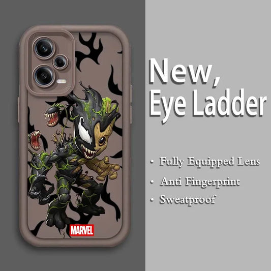 Marvel Groot Spider-Man Art For Xiaomi Redmi Note 14 13 13R 12 12R 11 11E 11T 11S Pro Plus 4G 5G Eye Ladder Soft Phone Case