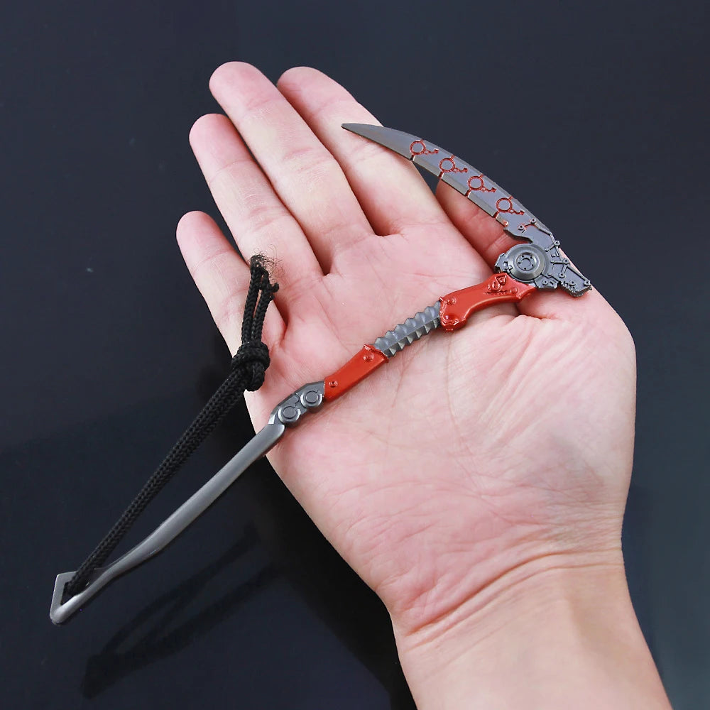 17cm Dead Man's Curve Sickle Keychain APEX Legends Heirloom Revenant Game Peripherals Metal Sword Uncut Blade Weapon Model Gifts