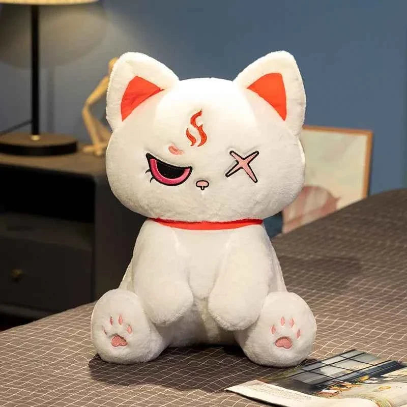 Dark Pirate Cat Plush Toy – Gothic Halloween Stuffed Black Cat Doll