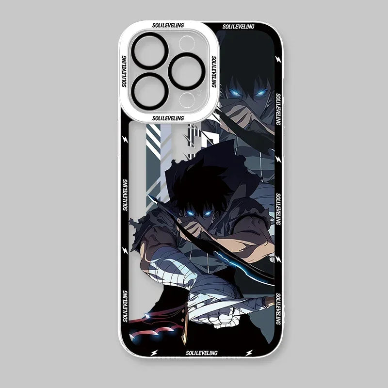 Case For iPhone 15 16 Pro Max 14 Plus 13 12 11 Pro XR XS X 8 7 SE 2020 Anime S-Solo Levelings Shockproof Clear Silicone Cover