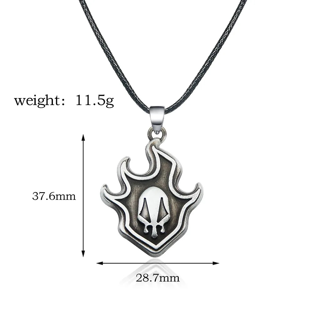 Anime Bleach Keychain Kurosaki Mask Sword Metal necklace Pandent Keyring for Women Men Car Jewelry Fan Cosplay Prop