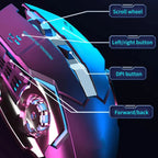Rechargeable Wireless Mouse Gaming Computer Silent Bluetooth Mouse 2.4G USB Mechanical Backlight PC Gamer Mouse For Computer