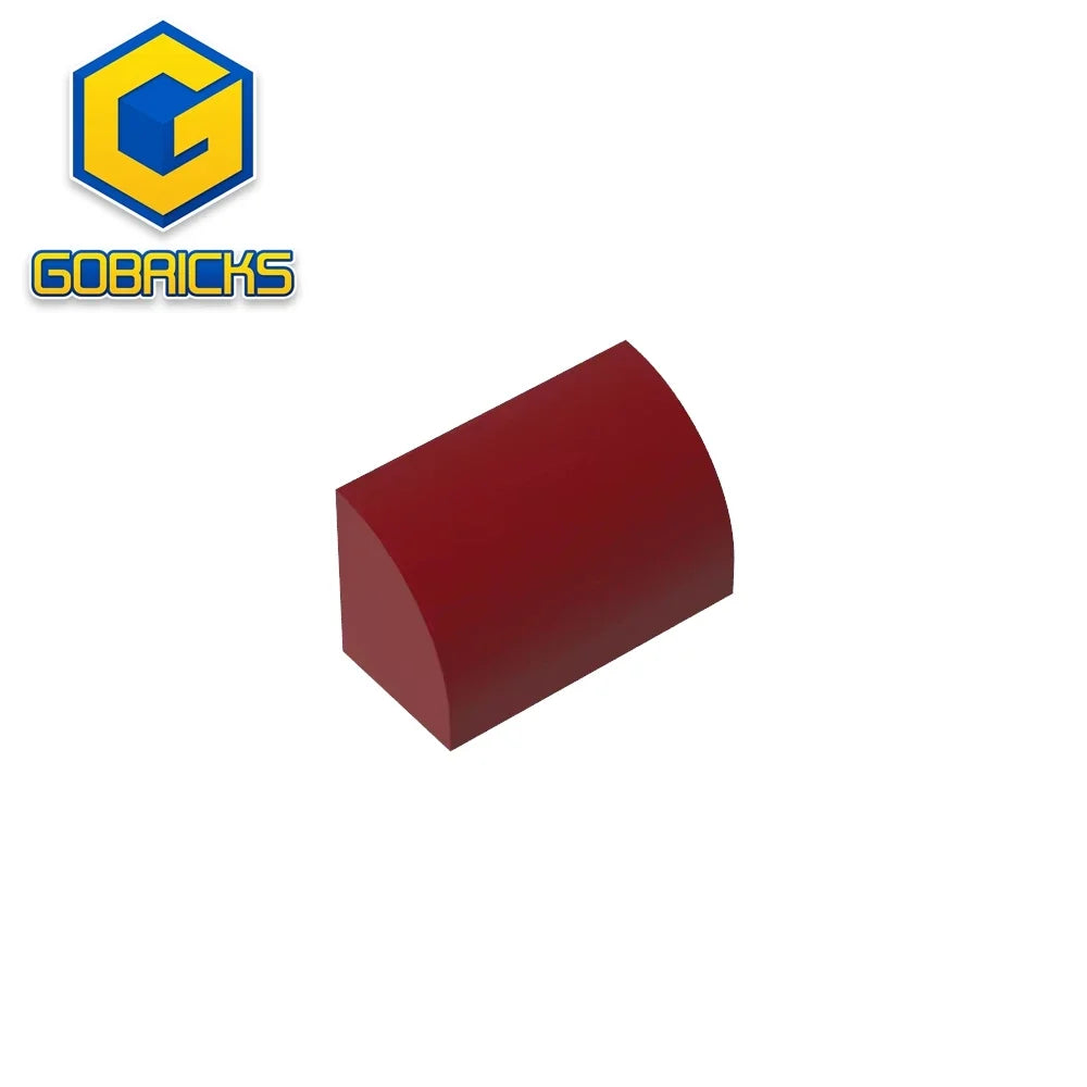 Gobricks GDS-M063 Curved Brick 1 x 2 x 1 No Studs | Compatible Building Block