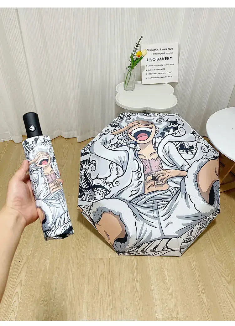 One Piece Nika Luffy Fold Umbrella Automatic Sunscreen