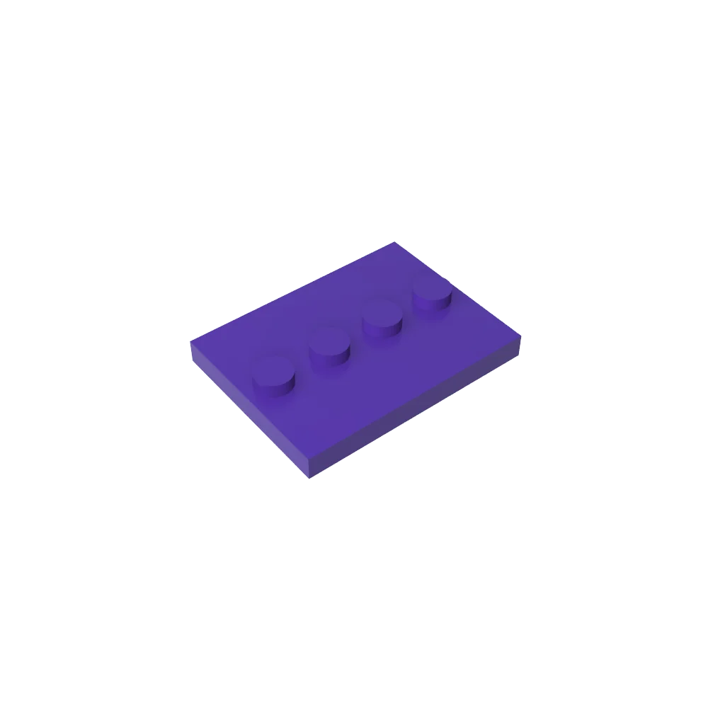 Gobricks GDS-980 Tile, Modified 3 x 4 with 4 Studs in Center | Compatible Building Block for DIY and MOC