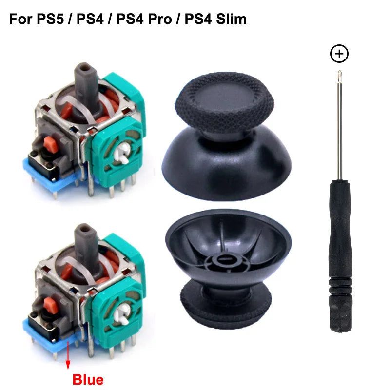 PS5 Controller Repair Kit | 3D Joystick Replacement with Adjustable Resistor and Thumb Stick Caps