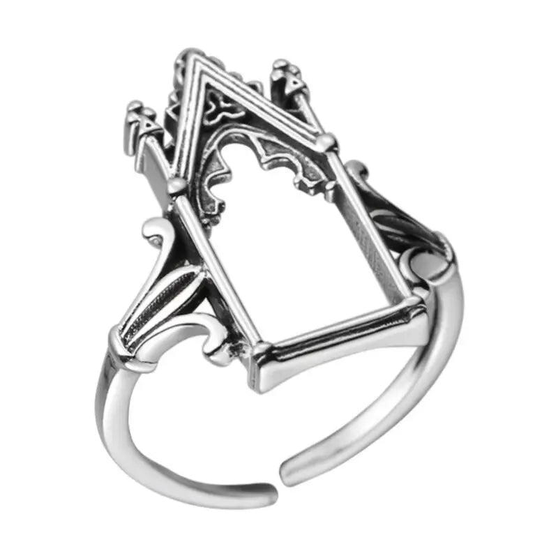 925 Sterling Silver Castle Adjustable Rings For Women Engagement Wedding Luxury Jewelry Wholesale