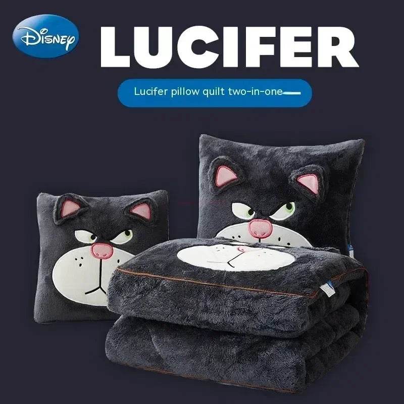 Disney Stitch Throw Pillow Blankets Two In One Kawaii Flannel Thickened Nap Blanket Living Room Kids Bedroom Decoration Gift - D / 40X40cm Open 105X145