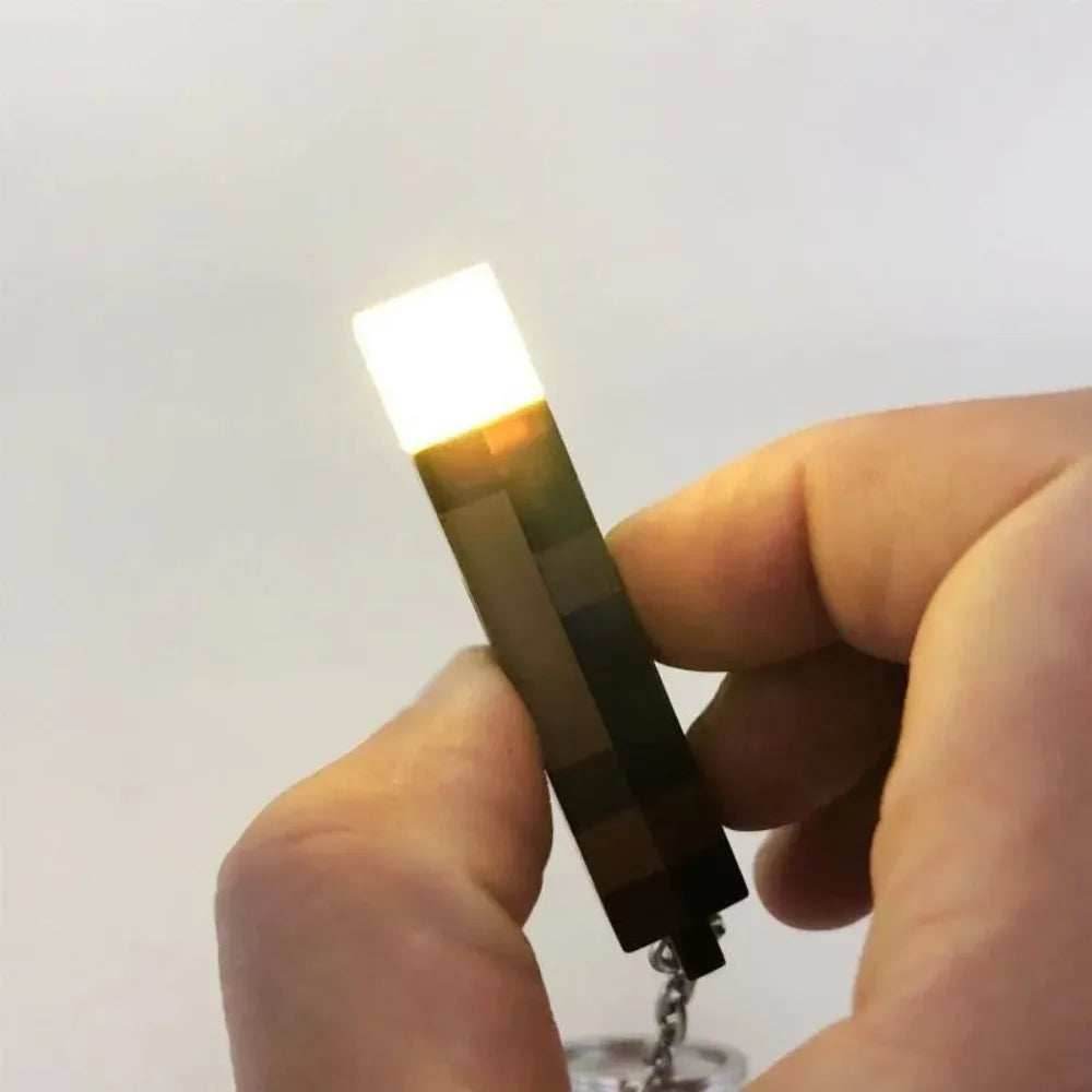 Minecraft Glow Keychain Torch Pendant Gift - 