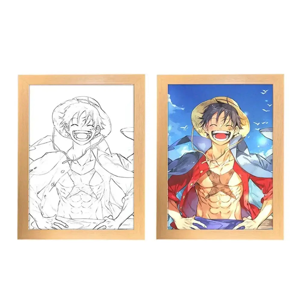 One Piece Photo Frame Night Light Luffy Zoro Christmas Gift