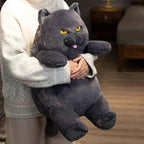 Kawaii British Shorthair Cat Plush Toy – Chubby Stuffed Cat Hug Pillow