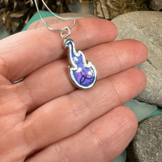 Mystical Celtic Flame Necklace - 18 / Blue