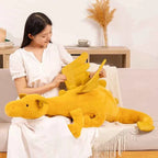 Giant Yellow Flying Dragon Plush Toy – Soft Huggable Dragon Pillow