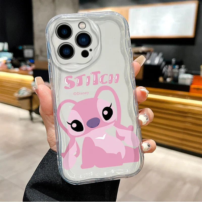 Disney Stitch Angel Lovers Phone Case For iPhone