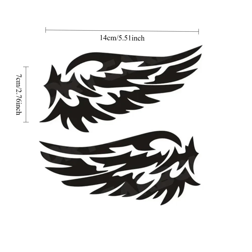 Angel Wings 3D Reflective Car Decal | 2-Piece Waterproof Vinyl Sticker for Cars & Motorcycles