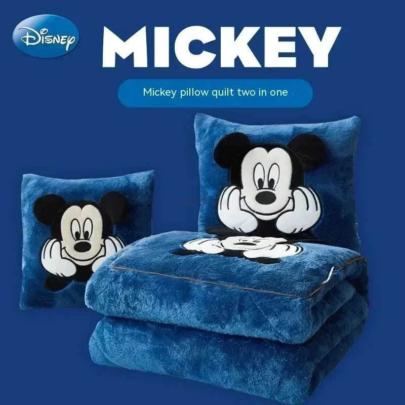 Disney Stitch Throw Pillow Blankets Two In One Kawaii Flannel Thickened Nap Blanket Living Room Kids Bedroom Decoration Gift - F / 40X40cm Open 105X145