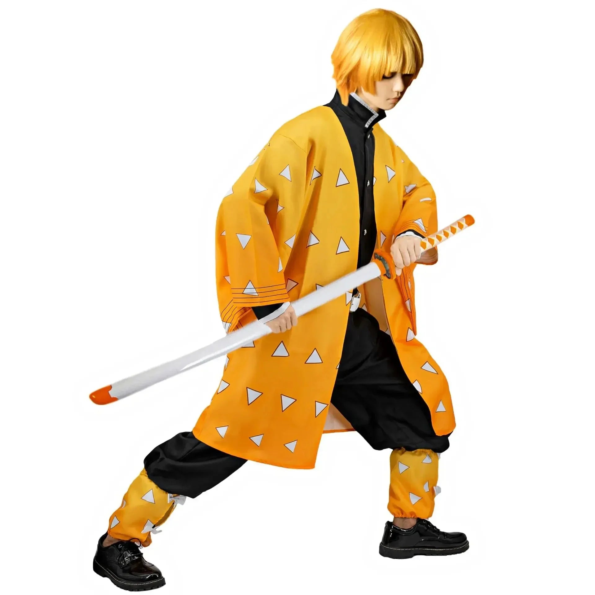 Zenitsu Cosplay Costume: Demon Slayer Kimono Wig Set