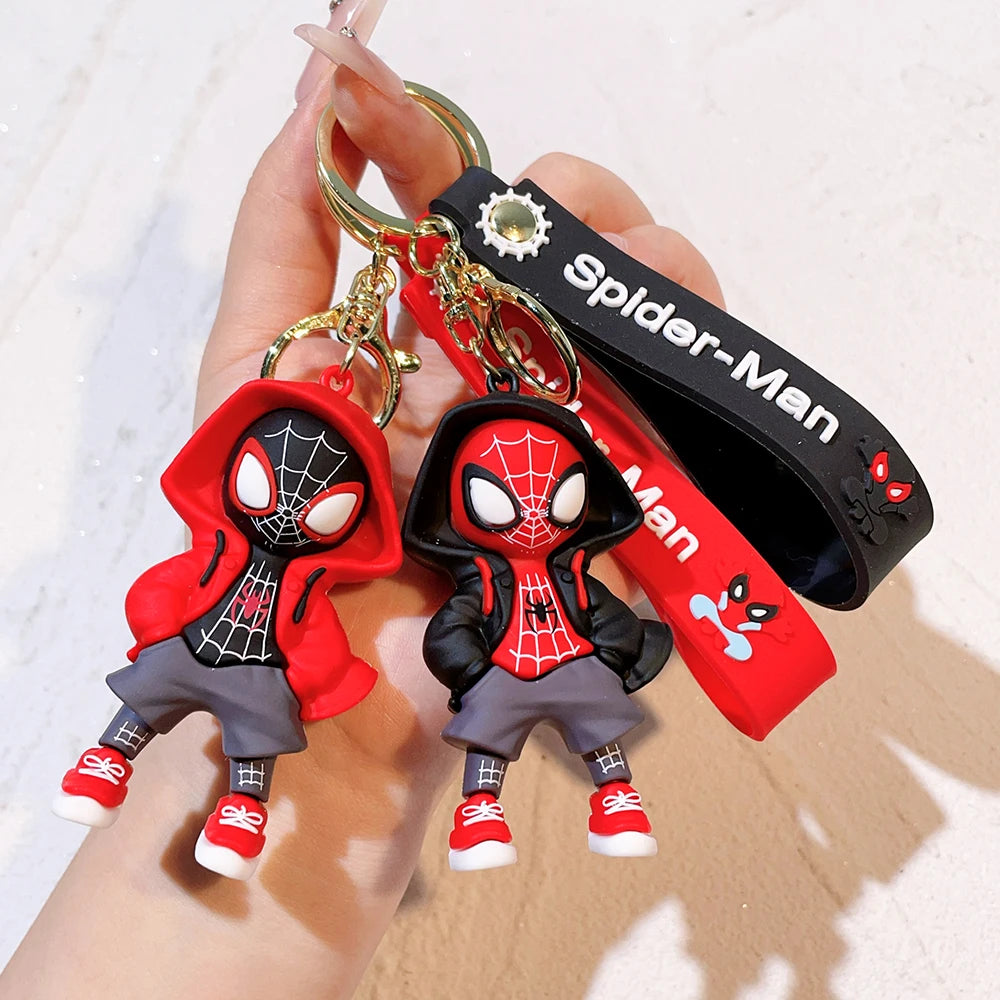 Disney Marvel Spider-Man Keychain Cartoon Comics Avengers Series Key Ring Pendant Ornaments Jewelry Gifts for Friends