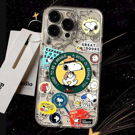 Funny Cartoon Cute Snoopy coffee Clear TPU Phone Case For iPhone 11 12 13 14 15 16 Pro Max 16 Plus Lovely Snoopy Anti-Fall Cover