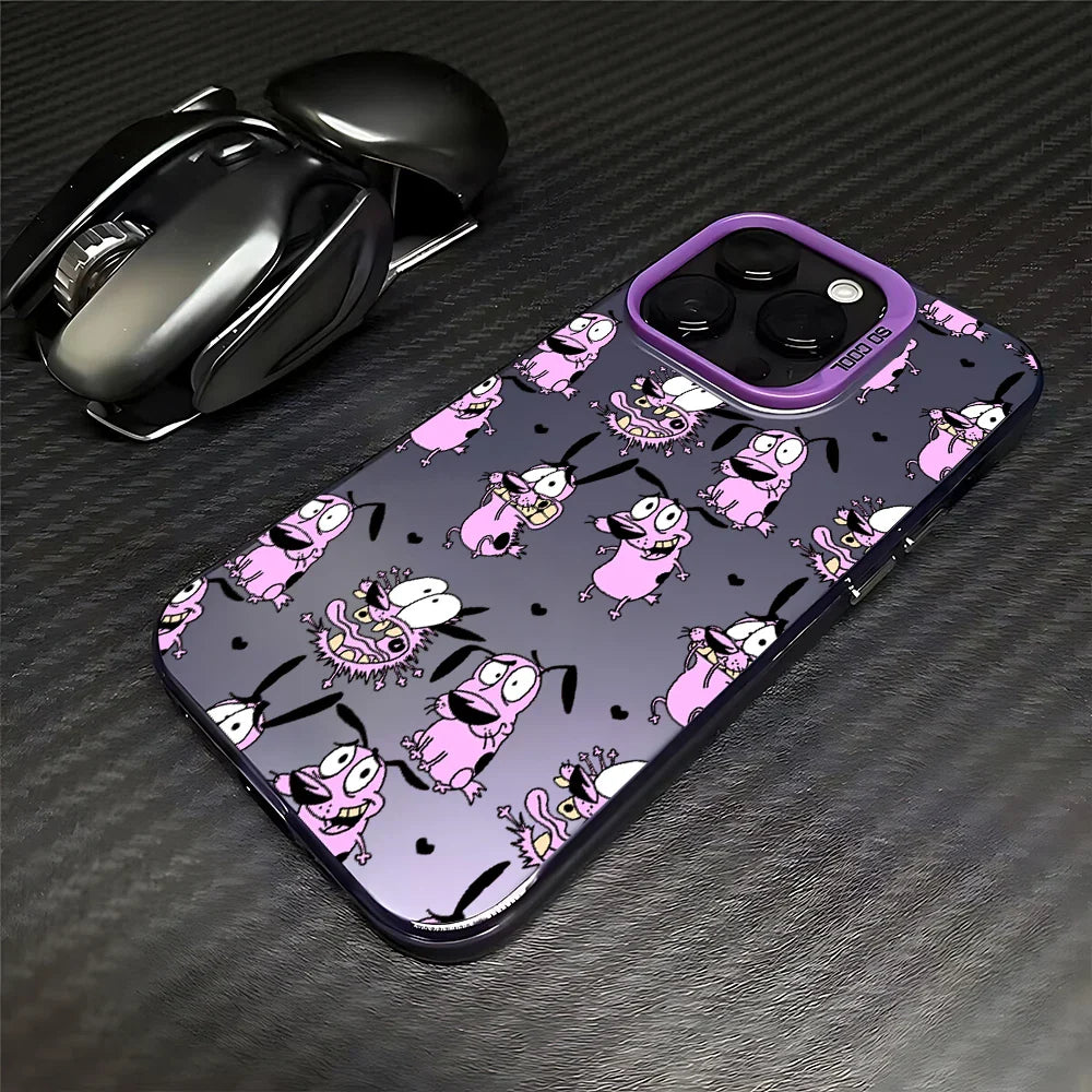 CARTOON COURAGEOUS c-cowardlys Dog Case for Samsung Galaxy S25 S24 S23 S22 S21 S20 Note20 Ultra Plus M31 4G 5G Matte Shockproof