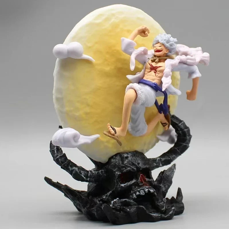 Fairy Nika Monkey D Luffy Anime Figure, One Piece Action Figurines Gear 5 With Moon 14 CM