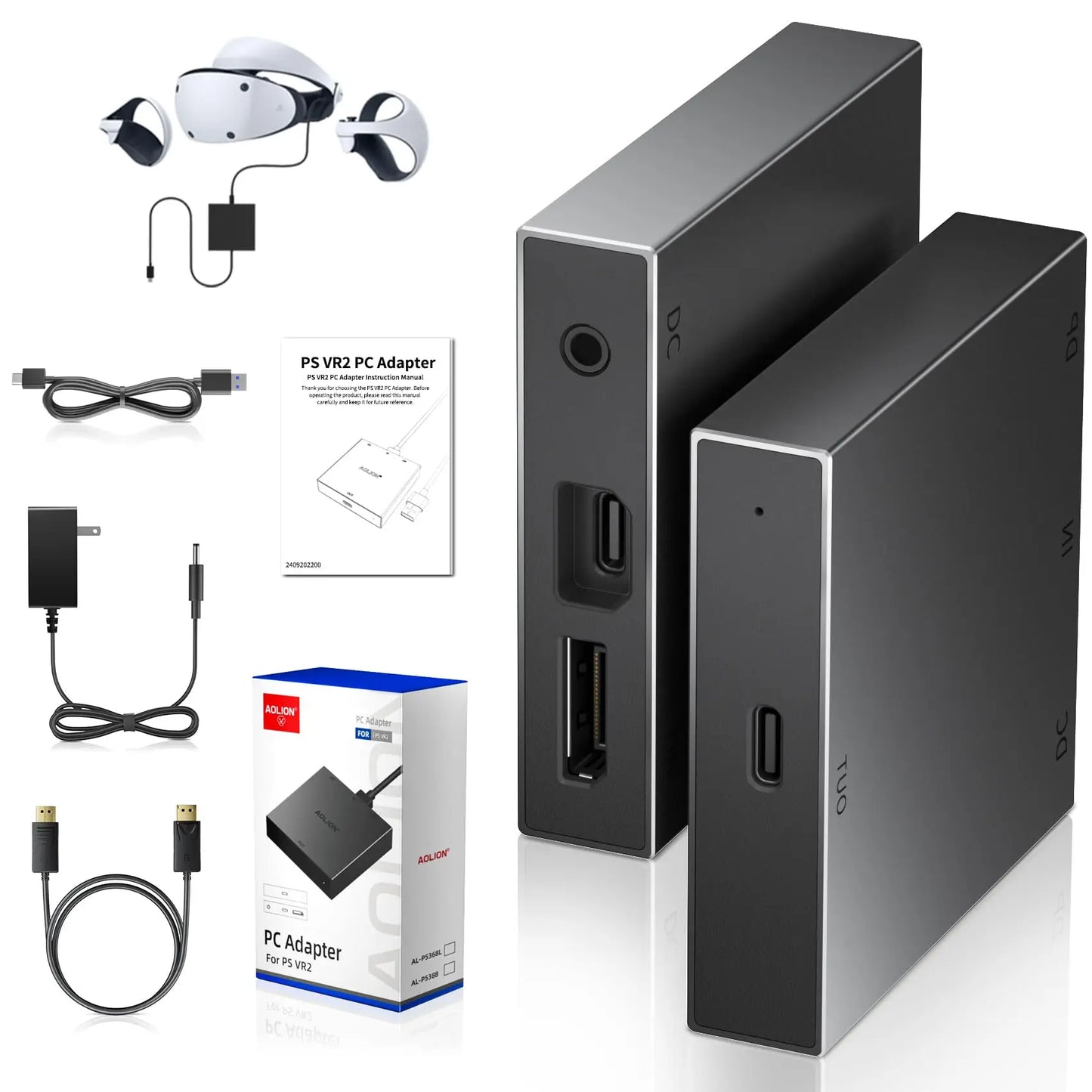 AOLION For PS5 VR2 PC Converter PS VR2 PC Adapter Kit PC Adapter