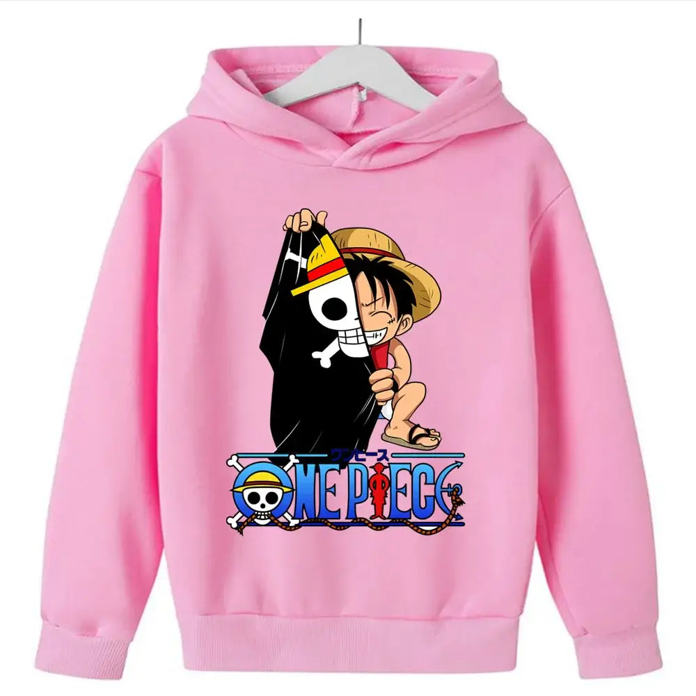 One Piece Hoodies Kids 2025 Luffy Pullover