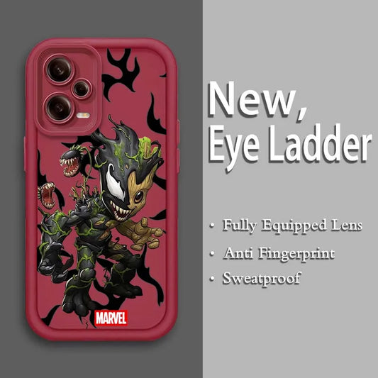 Marvel Groot Spider-Man Art For Xiaomi Redmi Note 14 13 13R 12 12R 11 11E 11T 11S Pro Plus 4G 5G Eye Ladder Soft Phone Case