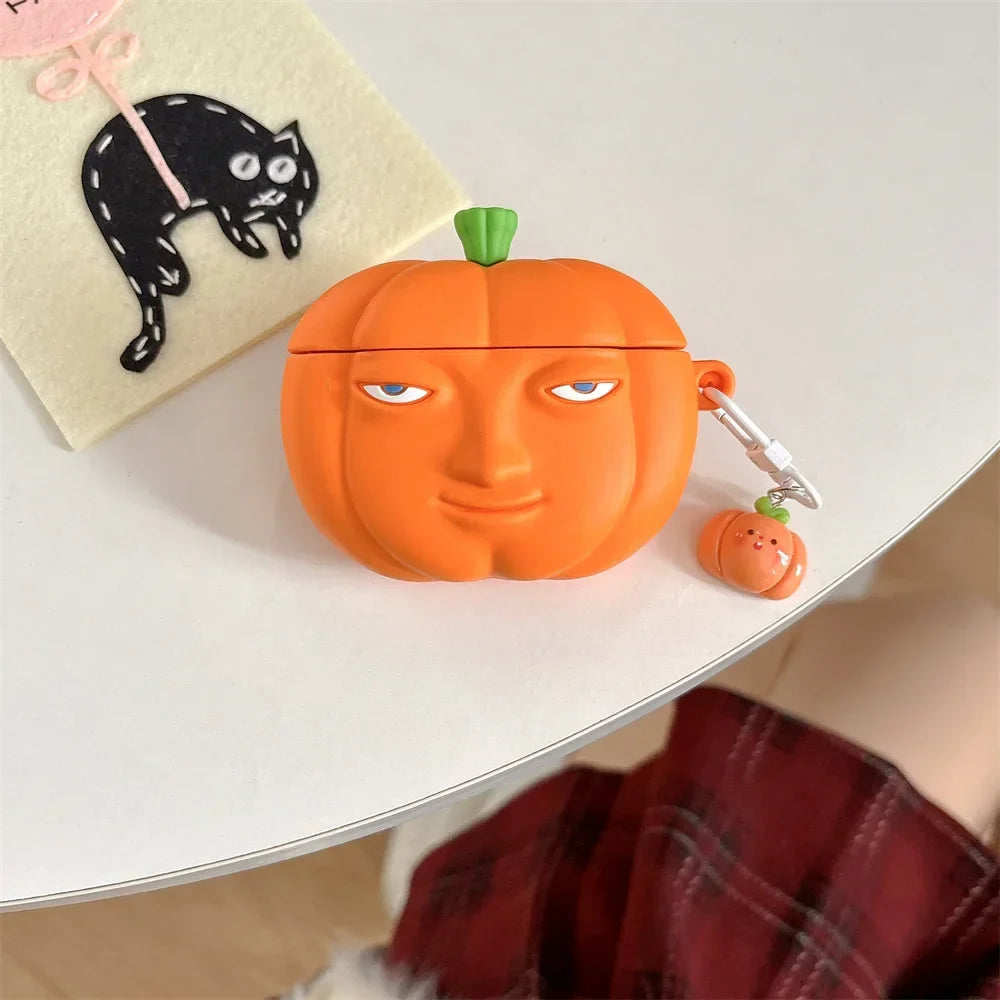 For Samsung Galaxy buds3 Pro Case,For Buds2 Pro,Buds Live,Buds FE,Buds Pro,Cartoon 3D Cute Pumpkin Earphone Protective Sleeve